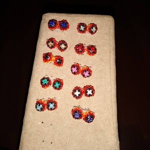 Hand Beaded (HomeMade) ball earrings
